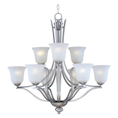 Maxim Nine Light Ice Glass Satin Silver Up Chandelier 10177ICSS